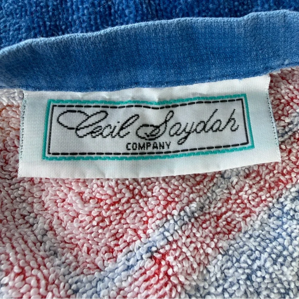 Vintage Cecil Saydah Tropical Parrot Beach Pool Towel Bright Colorful 30x59 GUC